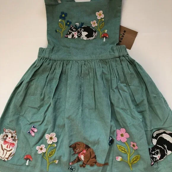 NWT Mini Boden Cats Cord Applique Pinafore - Picture 6 of 8